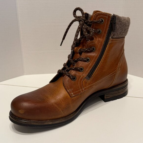 TAOS Women’s “Cutie” Brown Leather Lace-Up Zip-Up Ankle Boots (Size 7-7.5) - Picture 5 of 14